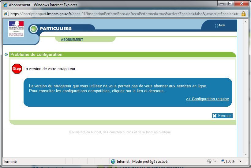 Impossible de créer un certificat sous IE8.
