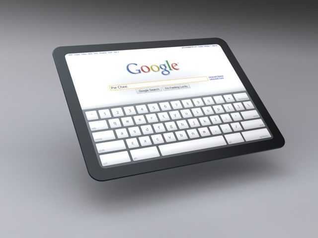 Montage réalisé par Google présentant l'une des quatre versions de clavier virtuel.