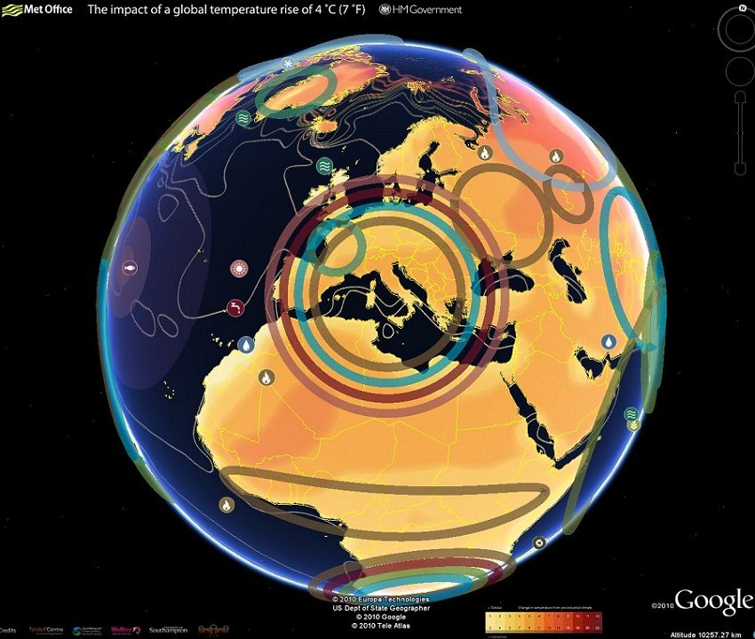 Google Earth version réchauffement climatique