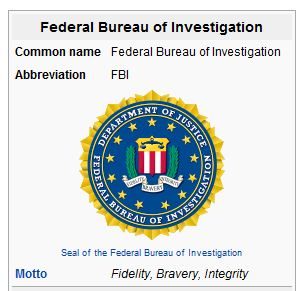 Le logo du FBI tel qu'il est reproduit sur Wikipedia.