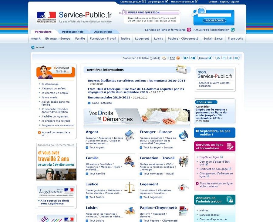 service-public.fr aujourd'hui.