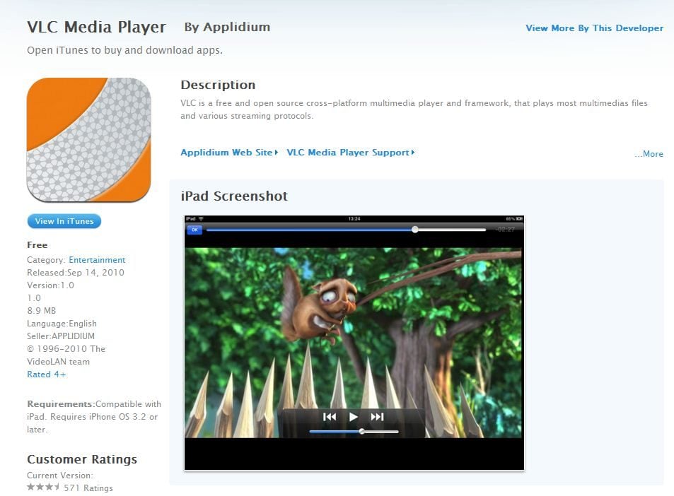 VLC Media Player sur l'App Store
