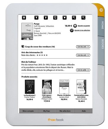 La fiche d'un livre électronique sur FnacBook