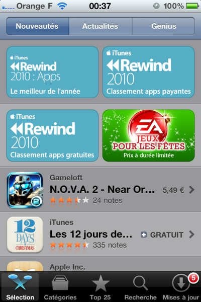 L'App Store depuis l'iPhone