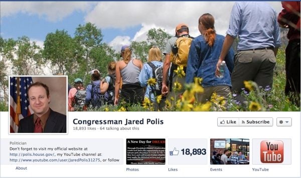Page Facebook de Jared Polis