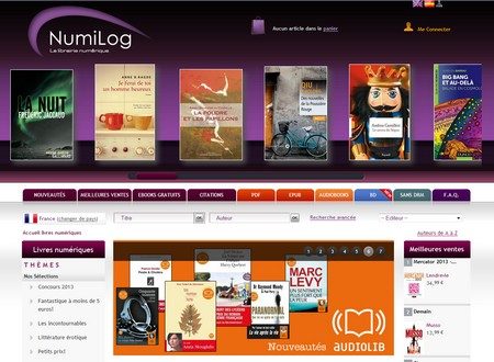 Numilog propose 170 000 titres en plusieurs langues.