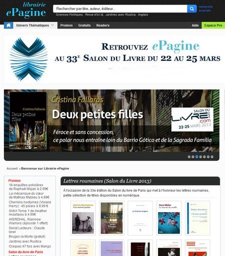 La plate-forme ePagine à destination des libraires regroupe l'intégralité du catalogue des éditeurs français et néerlandais.