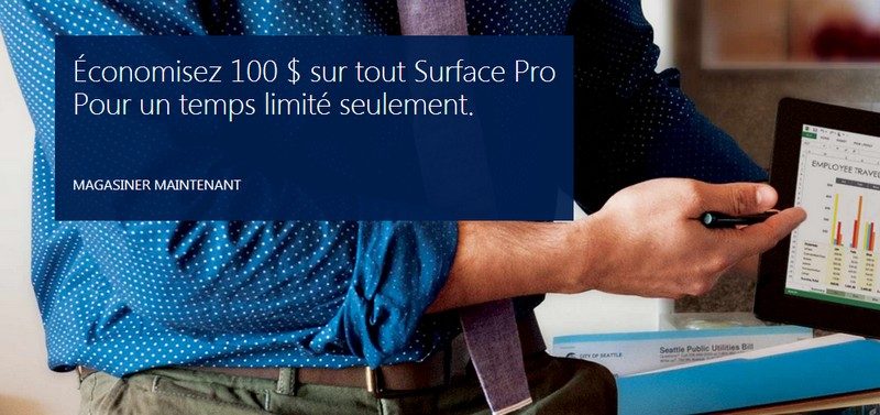 La promo Surface Pro au Canada.