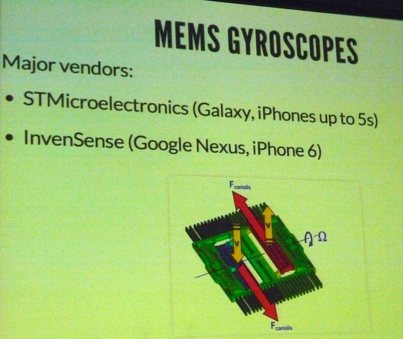 Les gyroscopes sont fabriqués principalement par ST Microelectronics et InvenSense.