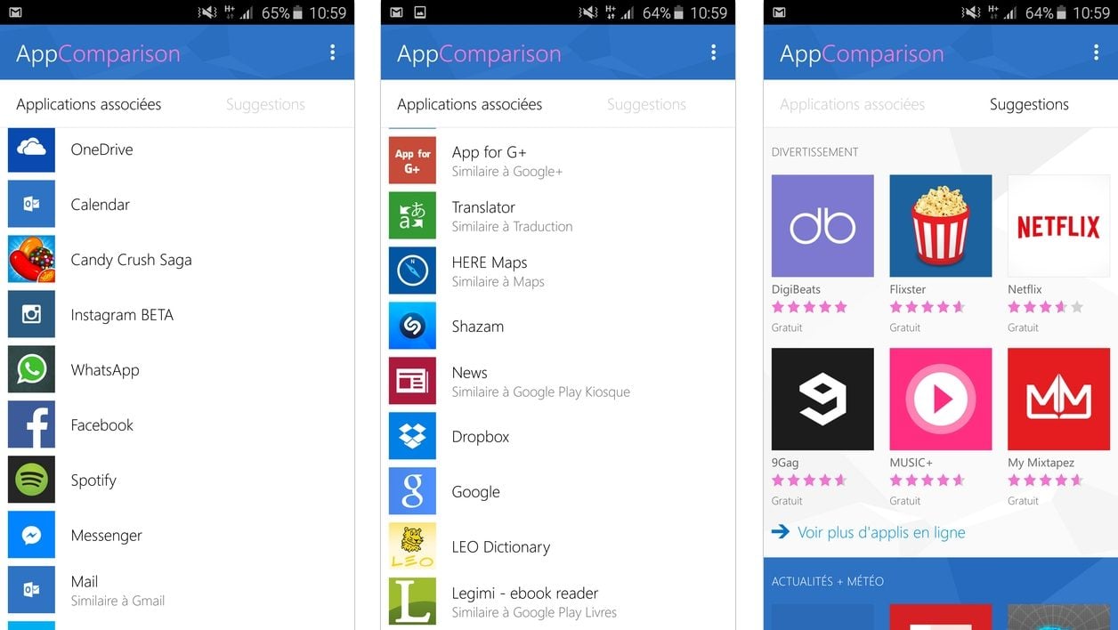 Microsoft AppComparison Android