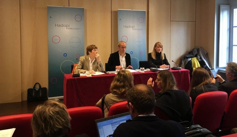 Conférence de presse de la Hadopi le 10 janvier 2016.