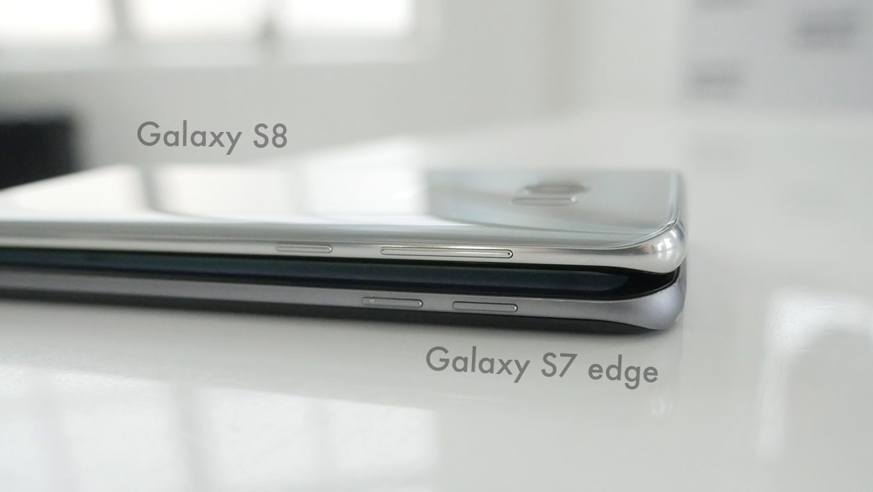 Le Samsung Galaxy S8 sur un Samsung Galaxy S7 Edge