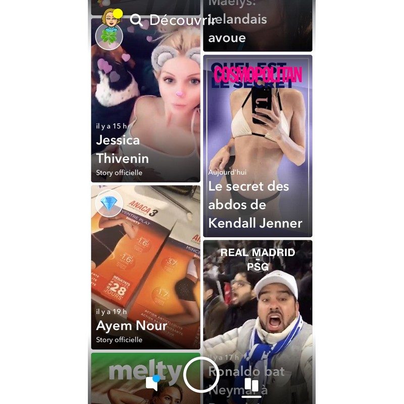 Le nouveau mode d'affichage des stories dans Snapchat.