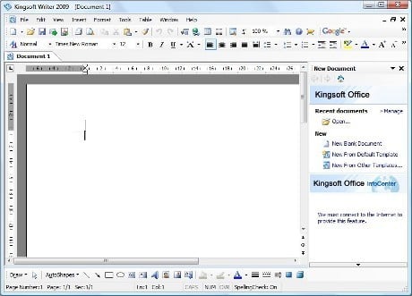 Capture d'écran Kingsoft Office Suite 2012