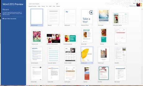 Capture d'écran Microsoft Office 365 ProPlus Preview