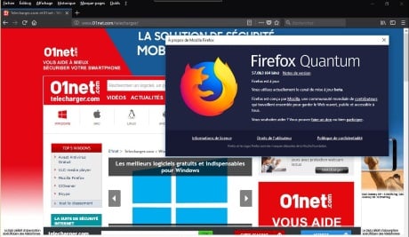 Capture d'écran Mozilla Firefox 20 Beta
