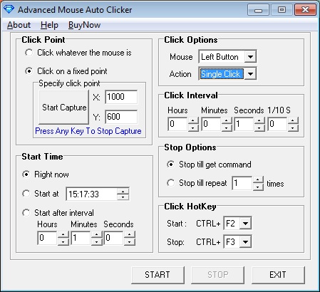 Capture d'écran Advanced Mouse Auto Clicker