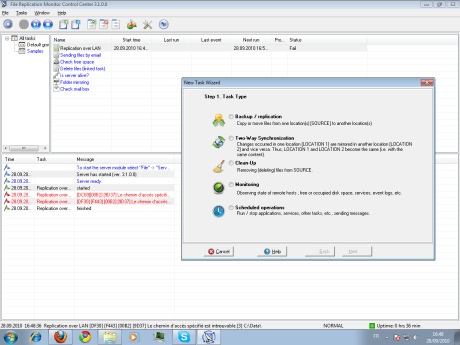 Capture d'écran File Replication Monitor