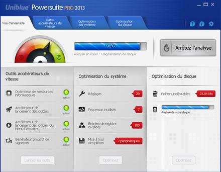 Capture d'écran PowerSuite 