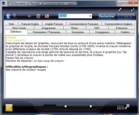 Capture d'écran 38 Dictionnaires et Recueils de Correspondance