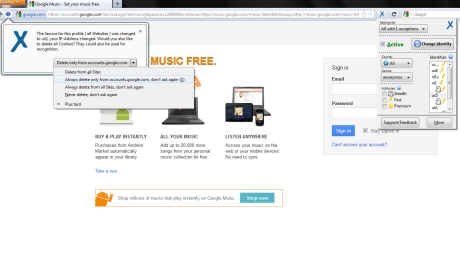 Capture d'écran AnonymoX pour Firefox