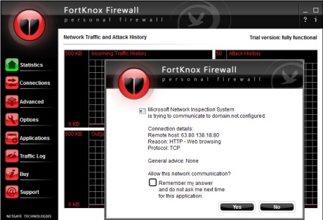 Capture d'écran FortKnox Personal Firewall