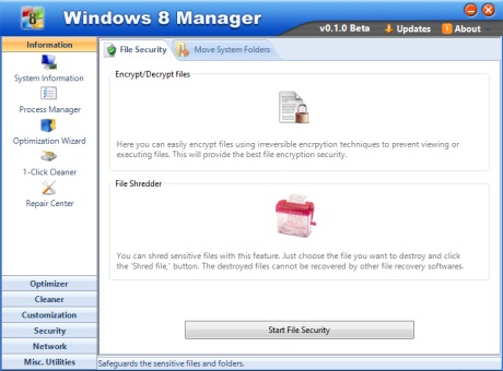 Capture d'écran Windows 8 Manager