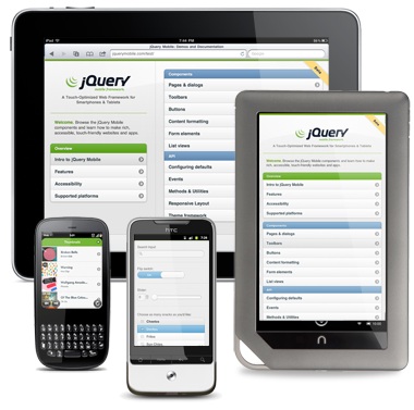 Capture d'écran jQuery Mobile
