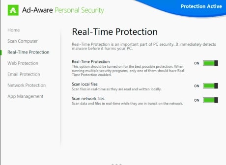 Capture d'écran Ad-Aware Personal Security