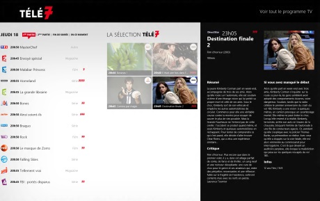 Capture d'écran Télé 7 Programme TV pour Windows 8