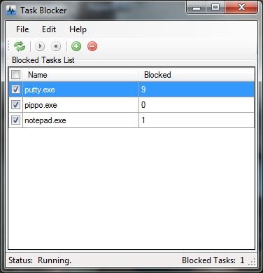 Capture d'écran Task Blocker