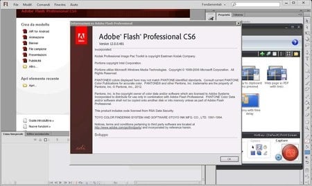 Capture d'écran Adobe Flash Professional CS6