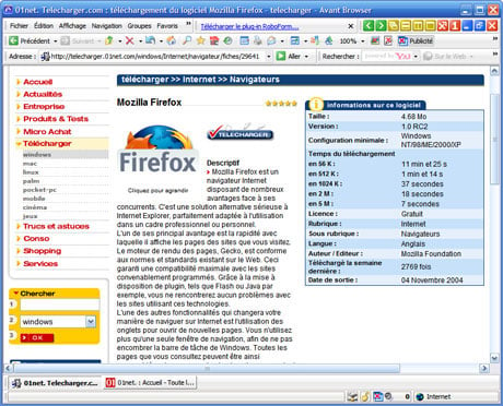Capture d'écran Avant Browser 2012