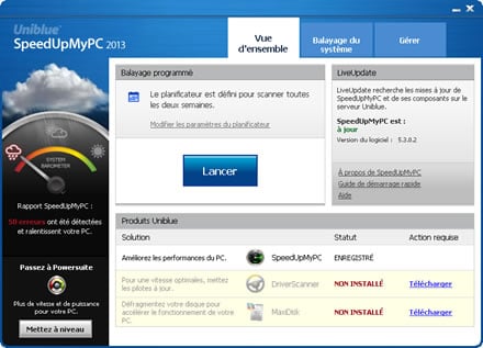 Capture d'écran SpeedUpMy PC 2012