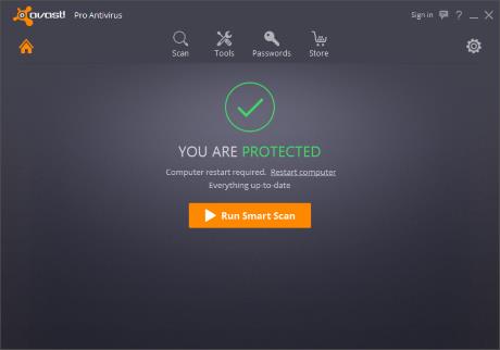 Capture d'écran avast! Pro Antivirus 2014