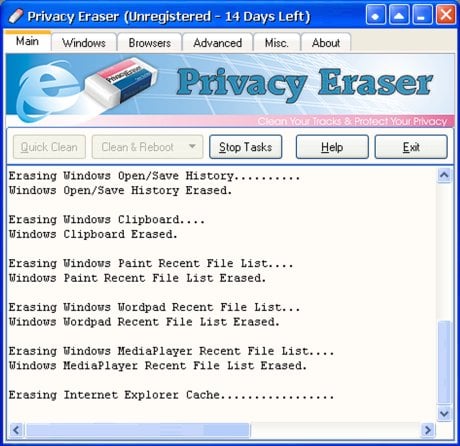 Capture d'écran Privacy Eraser