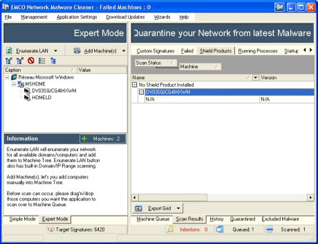 Capture d'écran Network Malware Cleaner
