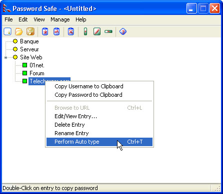 Capture d'écran Password Safe