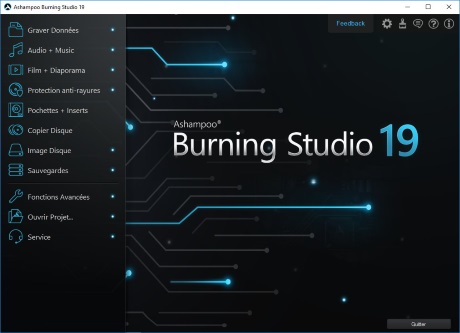 Capture d'écran ashampoo Burning Studio 12