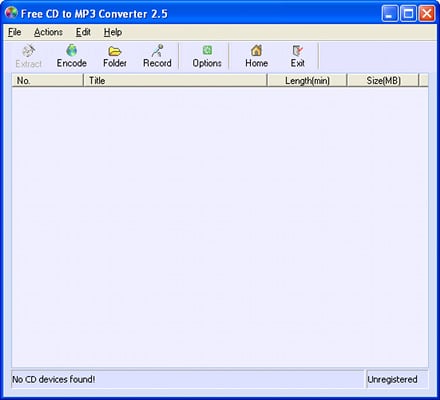 Capture d'écran Free CD to MP3 Converter