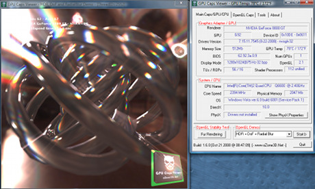 Capture d'écran GPU Caps Viewer