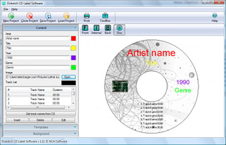 Capture d'écran Disketch Disc Labeler