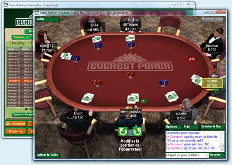 Capture d'écran Everest Poker