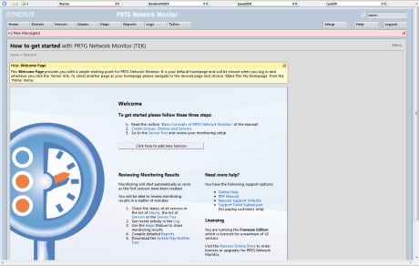 Capture d'écran PRTG Network Monitor
