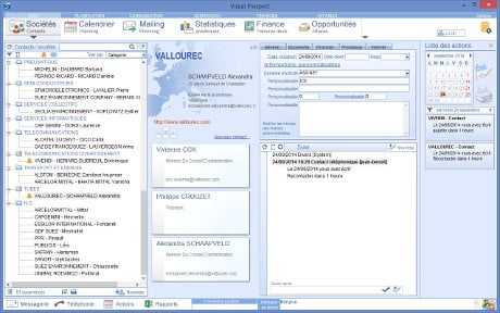 Capture d'écran CRM VisualProspect