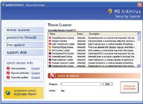 Exemple d'un faux antivirus