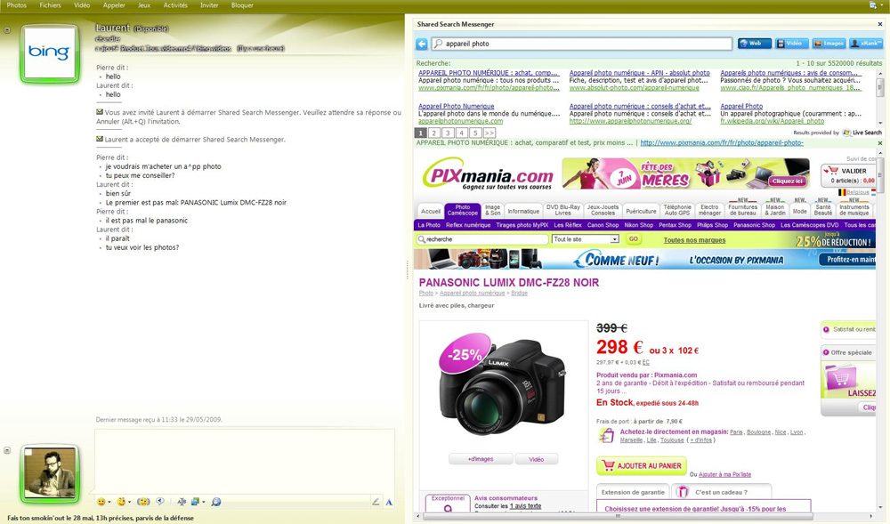 Cosurfer tout en chattant.