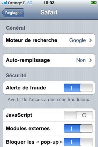 iPhone 0S 3.0 - Safari