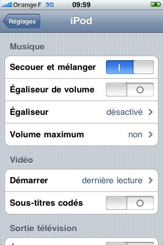 iPhone 0S 3.0 - Secouer et mélanger