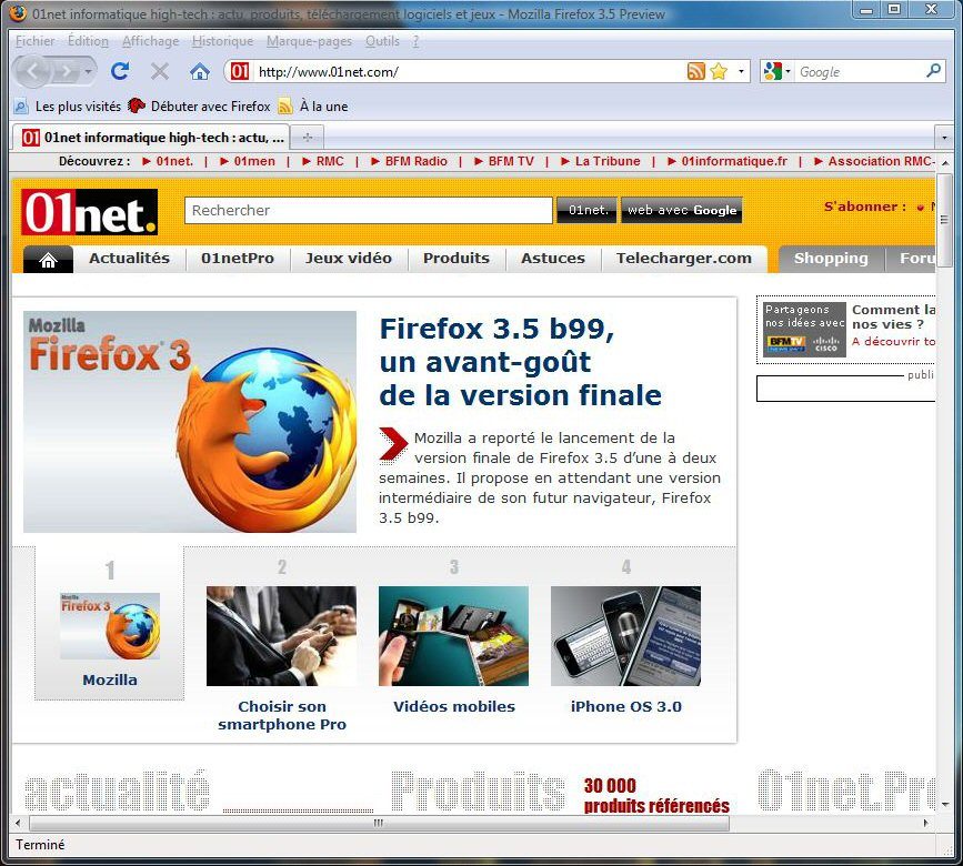 Firefox 3.5 b99